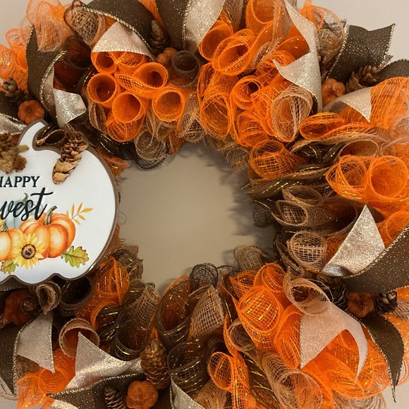 FALL Wreath-Happy Harvest - Picture 2 of 3